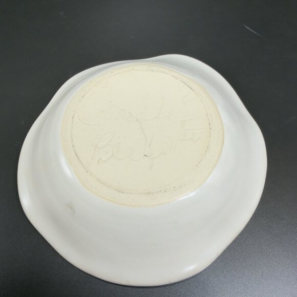 Vintage Hand Made Studio Art Pottery Trinket Dish Plate Artist Signed Stoneware - Picture 6 of 8